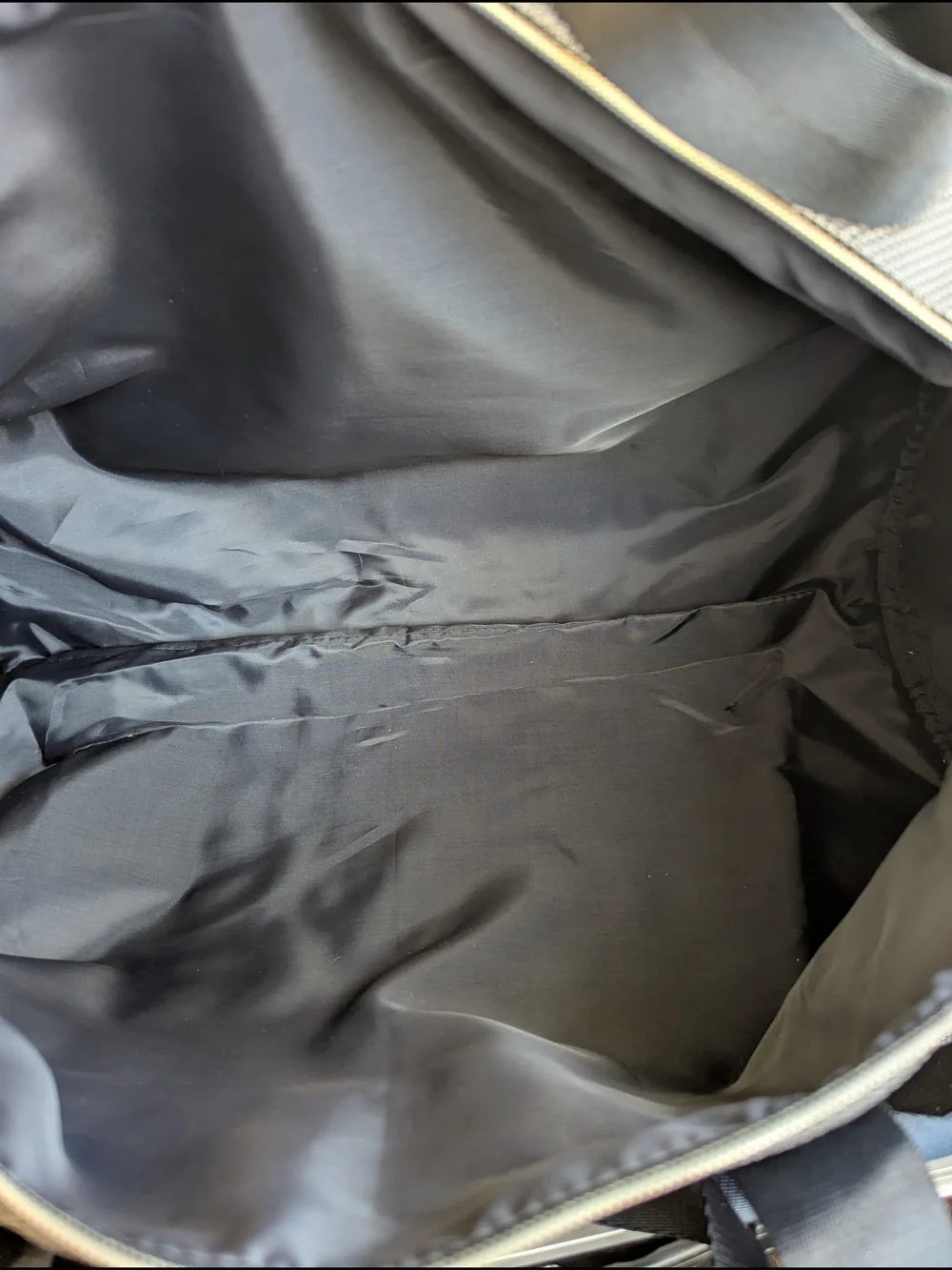 Azzaro Parfums Gray and Navy Seersucker Duffle Bag